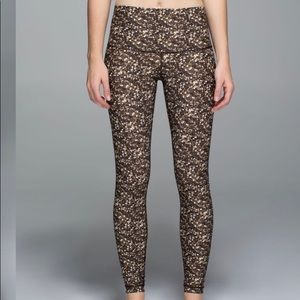 Lululemon gold & black sequin print leggings